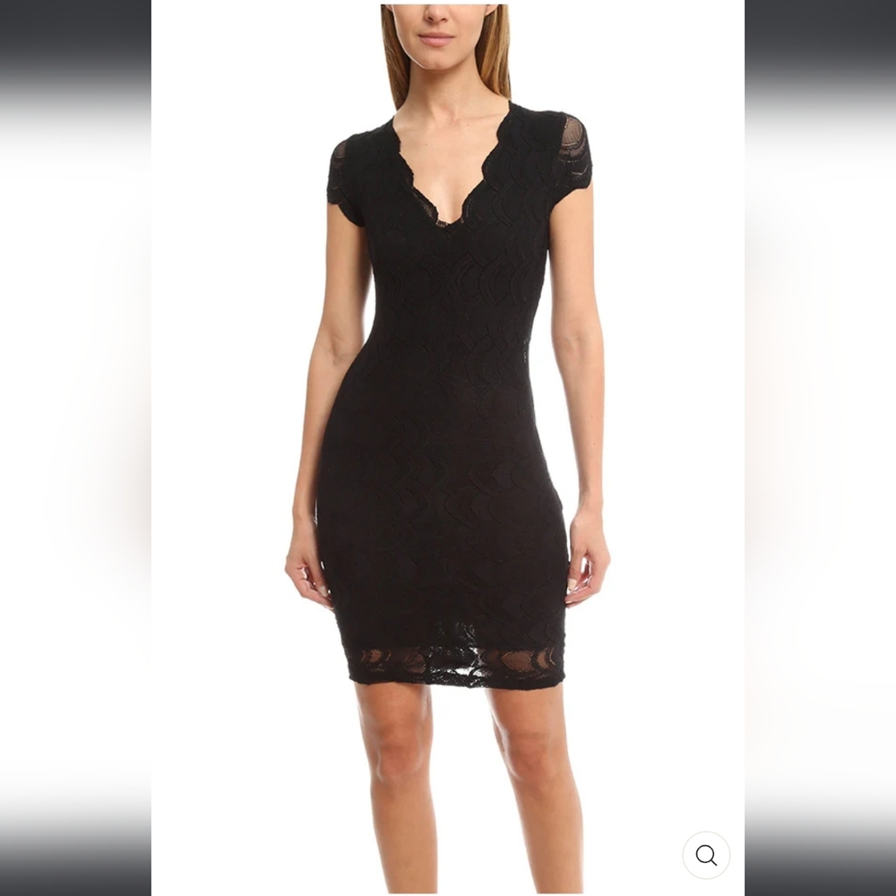 NEW NIGHTCAP Victorian Deep V Pencil Dress Black Lace Womens Size 2 Hoco